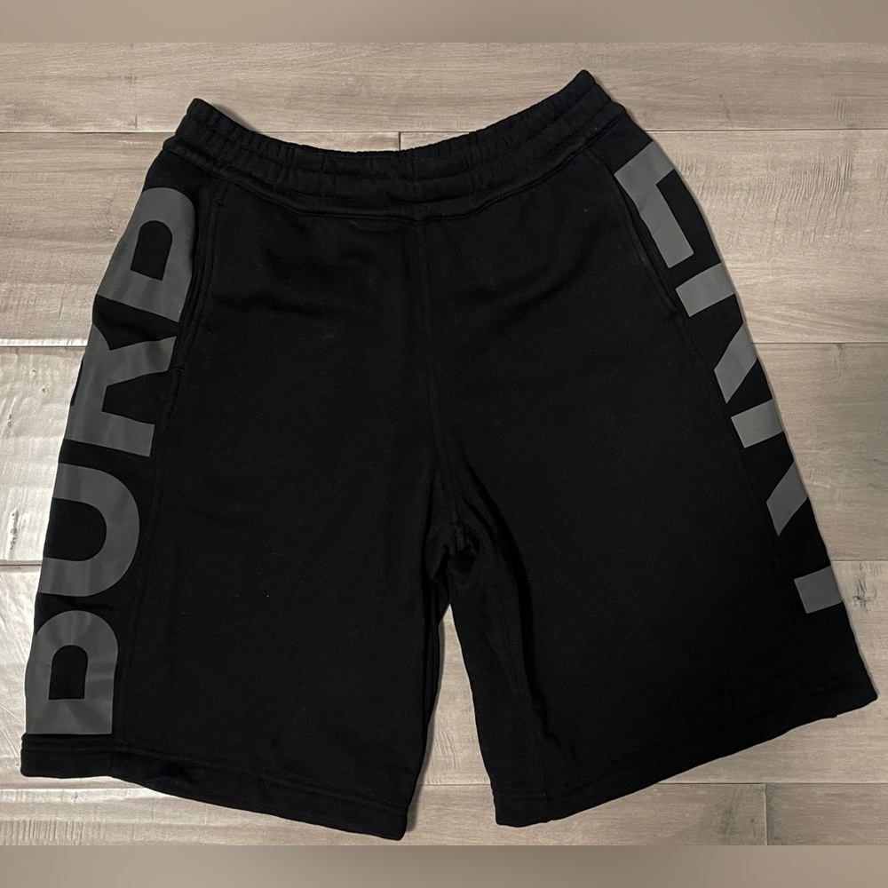 Burberry Logo Print Cotton Shorts